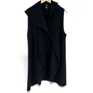 Club Monaco‎ Black Sweater Open Duster Vest Cardigan XS S